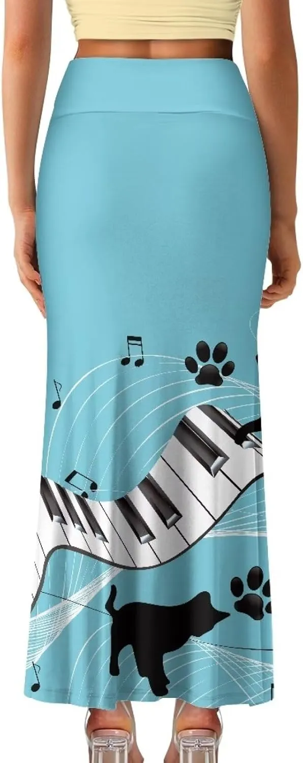 2024 Womens High Waist Maxi Long Skirts Sexy for Ladies Spring Summer Casual Formal Work Skirt Plus Size S-2XL