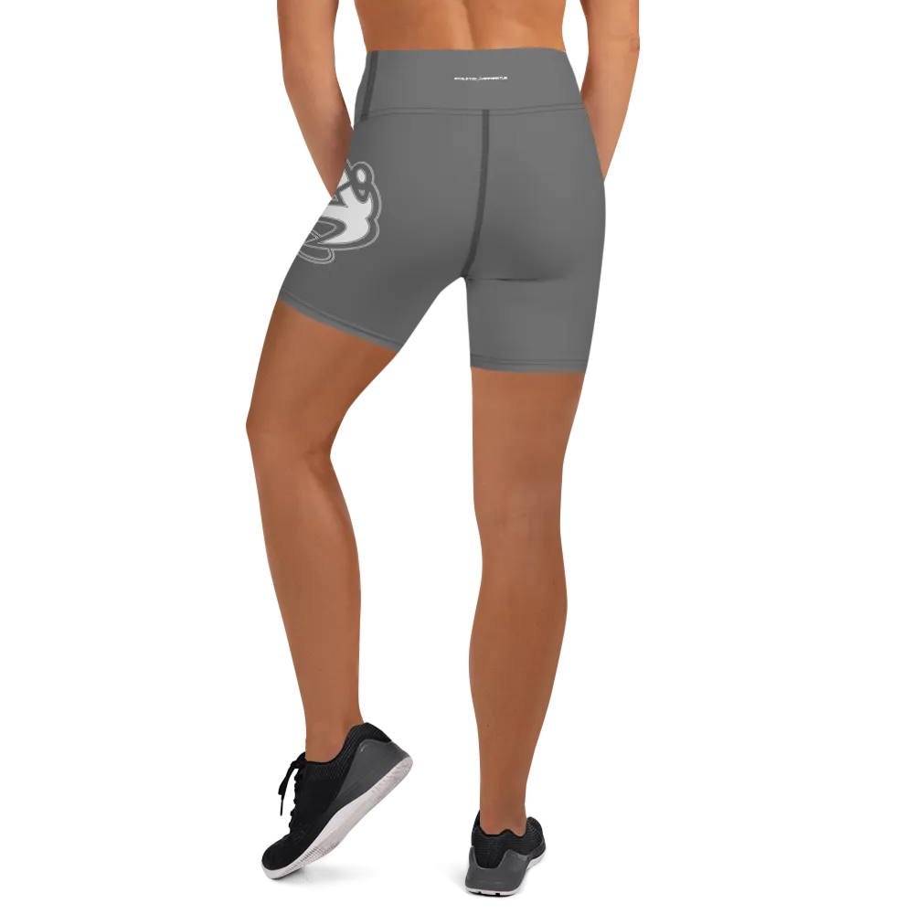 Athletic Apparatus Grey White logo Yoga Shorts