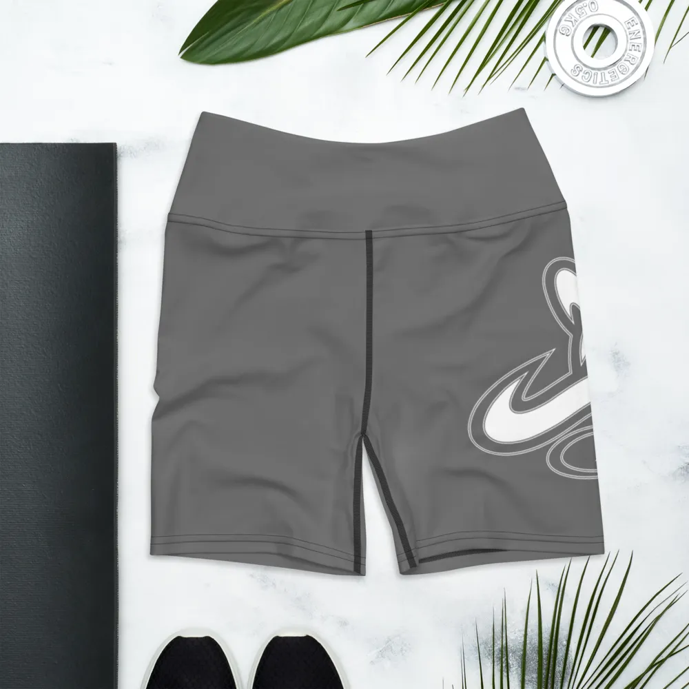 Athletic Apparatus Grey White logo Yoga Shorts