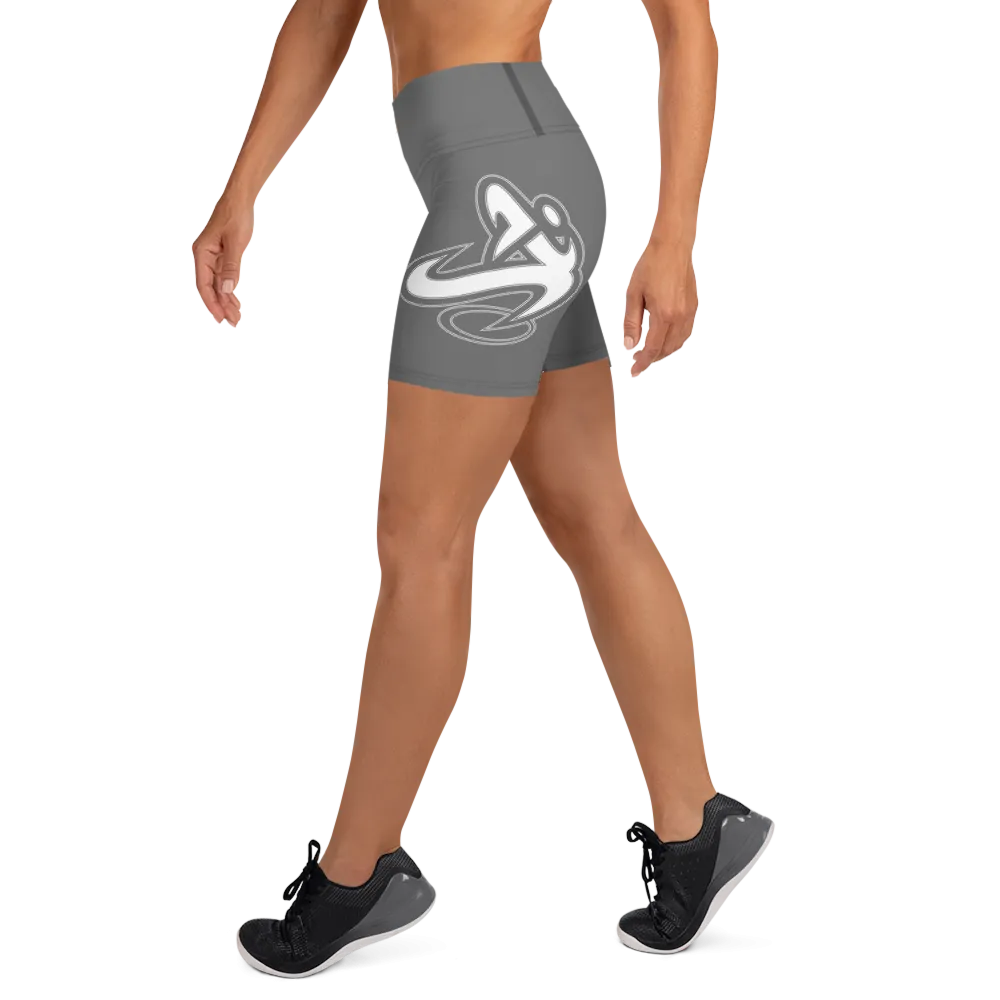 Athletic Apparatus Grey White logo Yoga Shorts