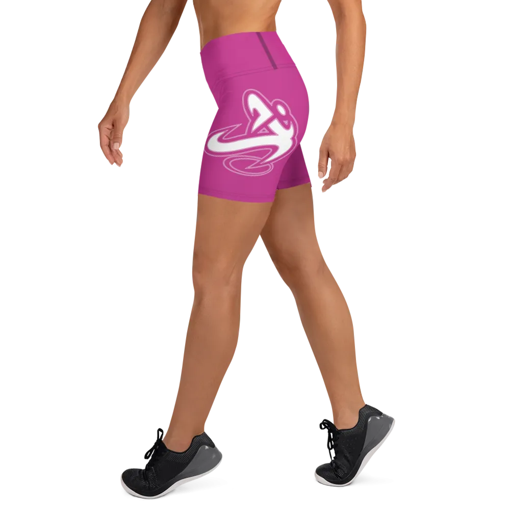 Athletic Apparatus Pink White logo Yoga Shorts