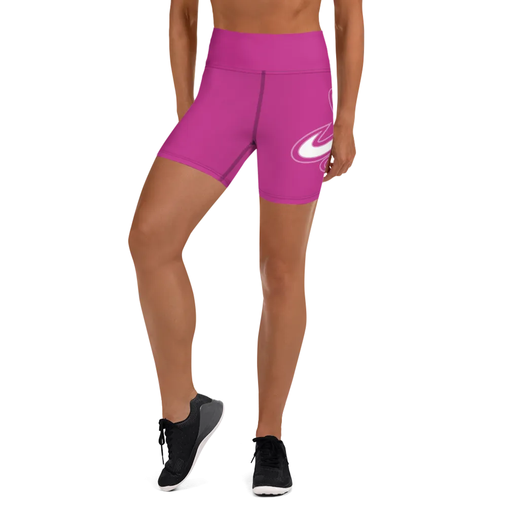 Athletic Apparatus Pink White logo Yoga Shorts
