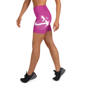 Athletic Apparatus Pink White logo Yoga Shorts