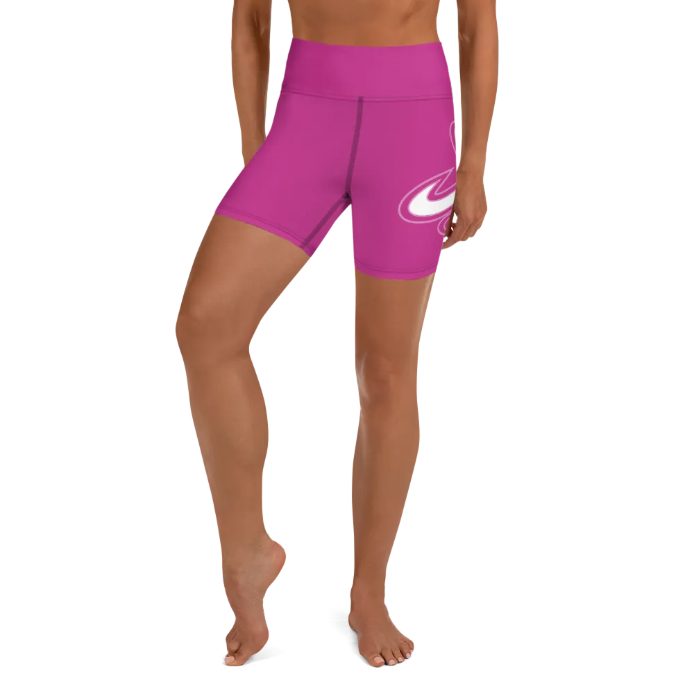 Athletic Apparatus Pink White logo Yoga Shorts