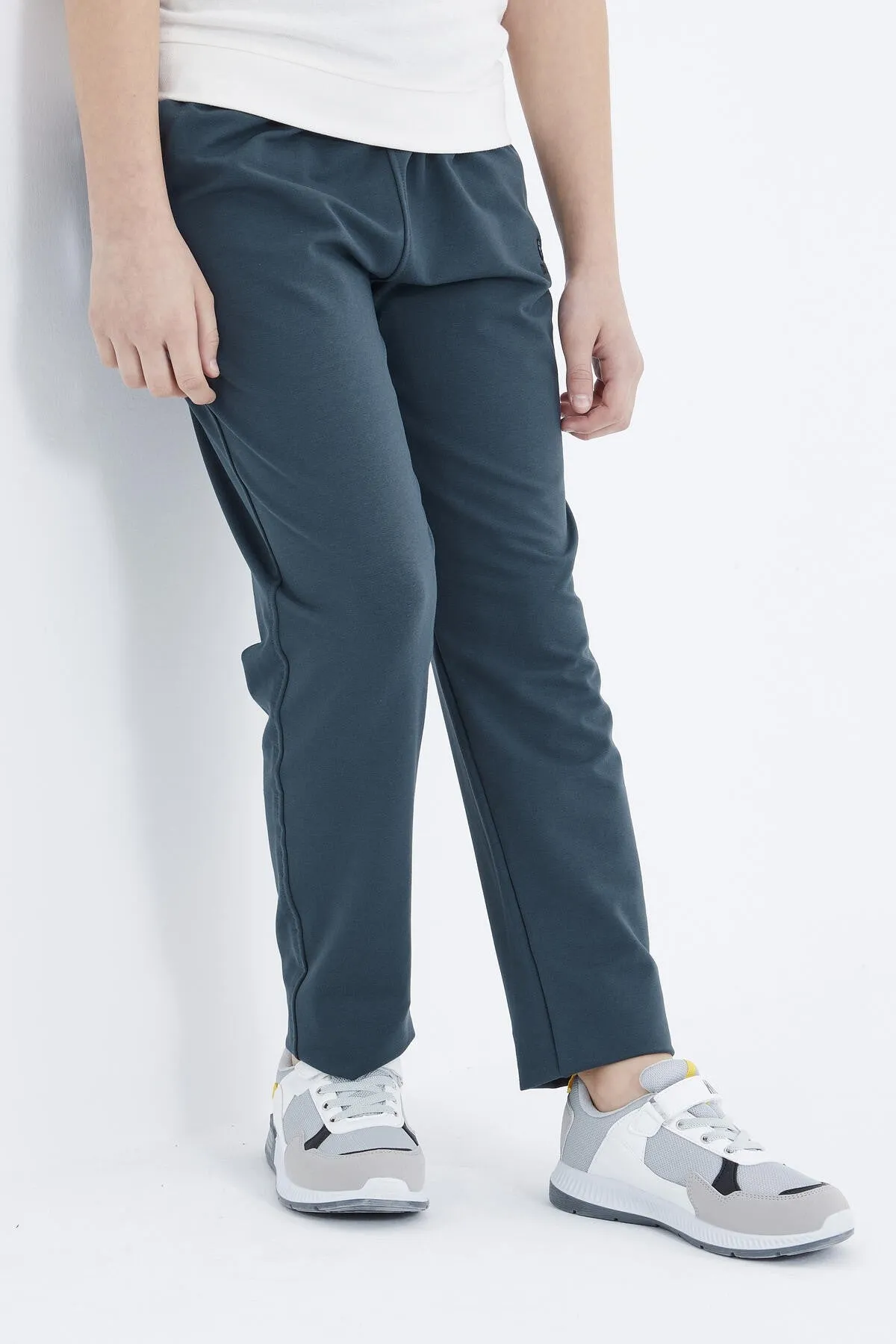 bağcikli dar paça basic erkek çocuk eşofman alt - 10858