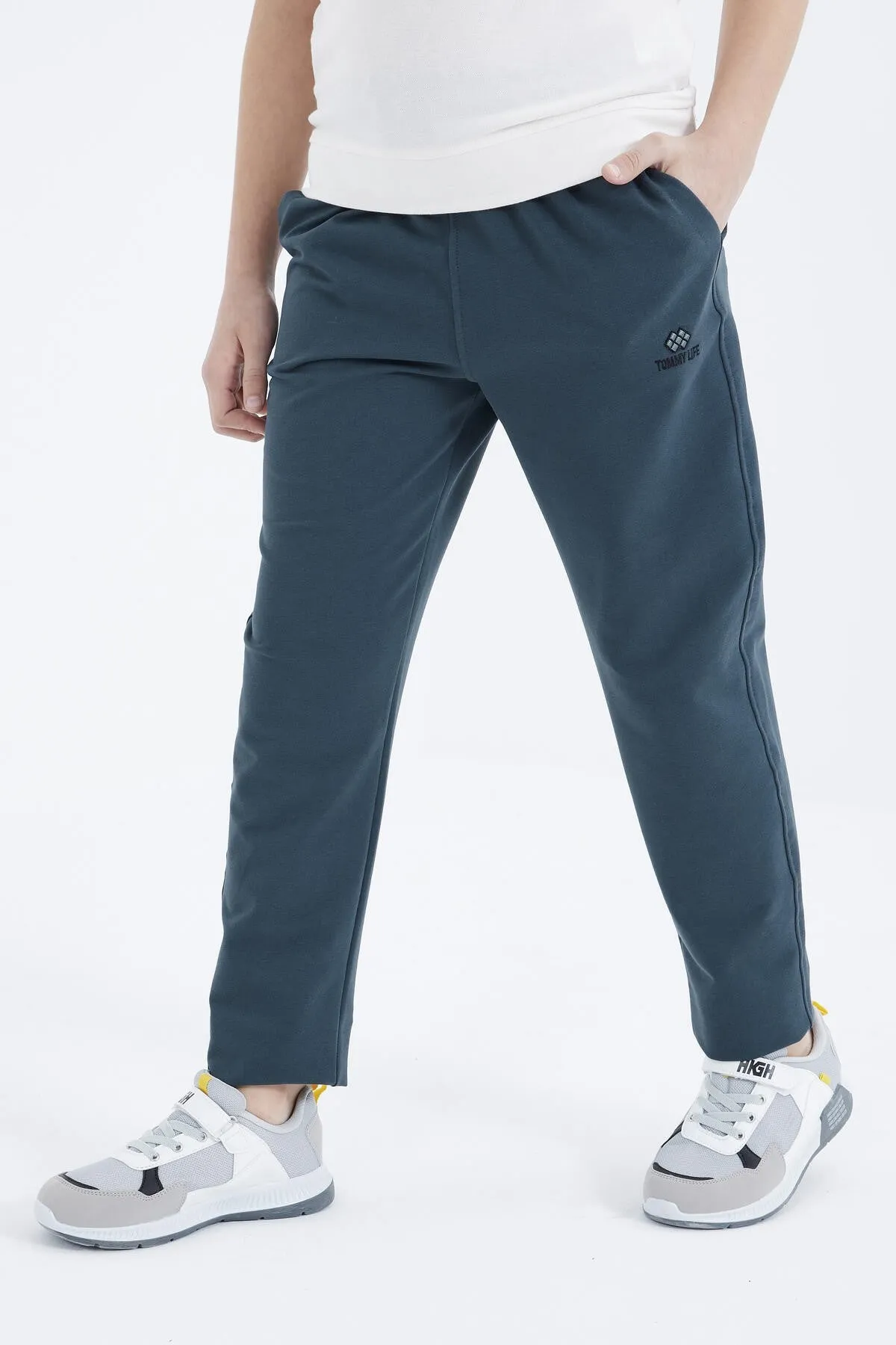 bağcikli dar paça basic erkek çocuk eşofman alt - 10858