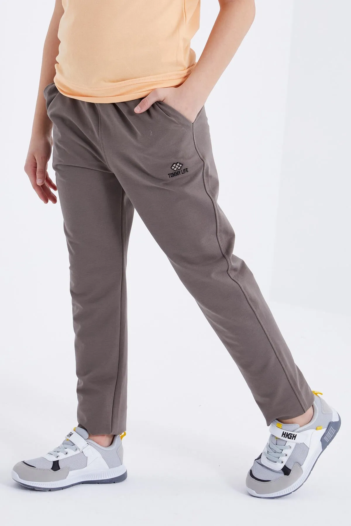 bağcikli dar paça basic erkek çocuk eşofman alt - 10858