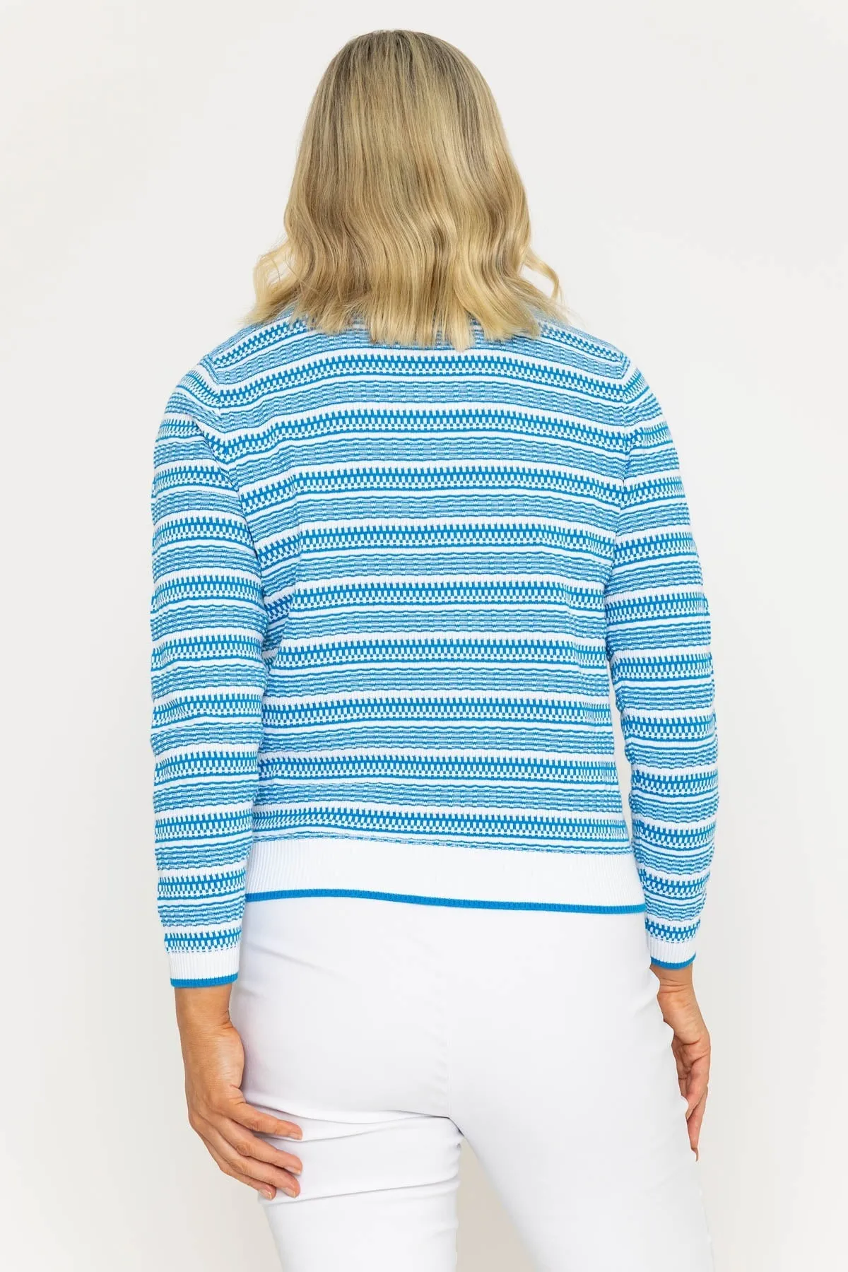 Blue Collar Knitted Cardigan