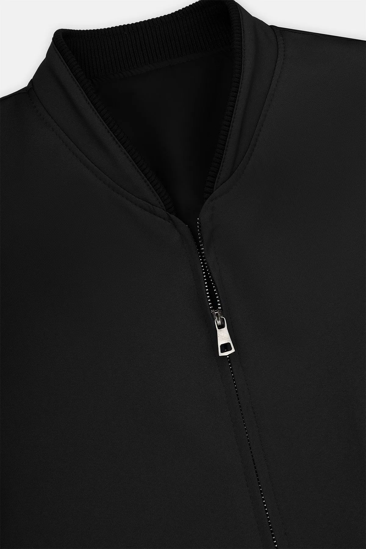 Bomber Black Gabardine Jacket