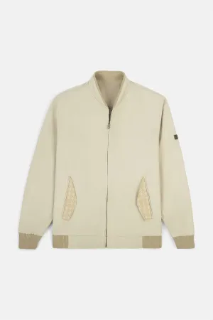 Bomber Light Beige Gabardine Jacket