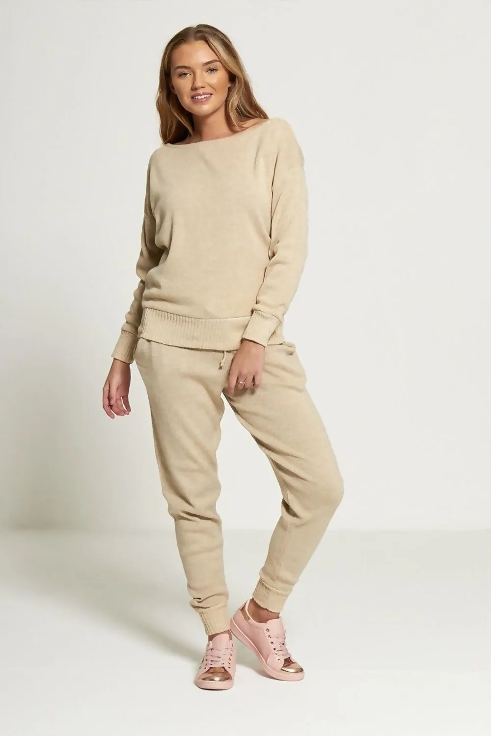 Cozy Beige Lounge Knitted Set