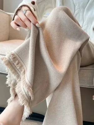 Cozy Knit Wide-Leg Pants