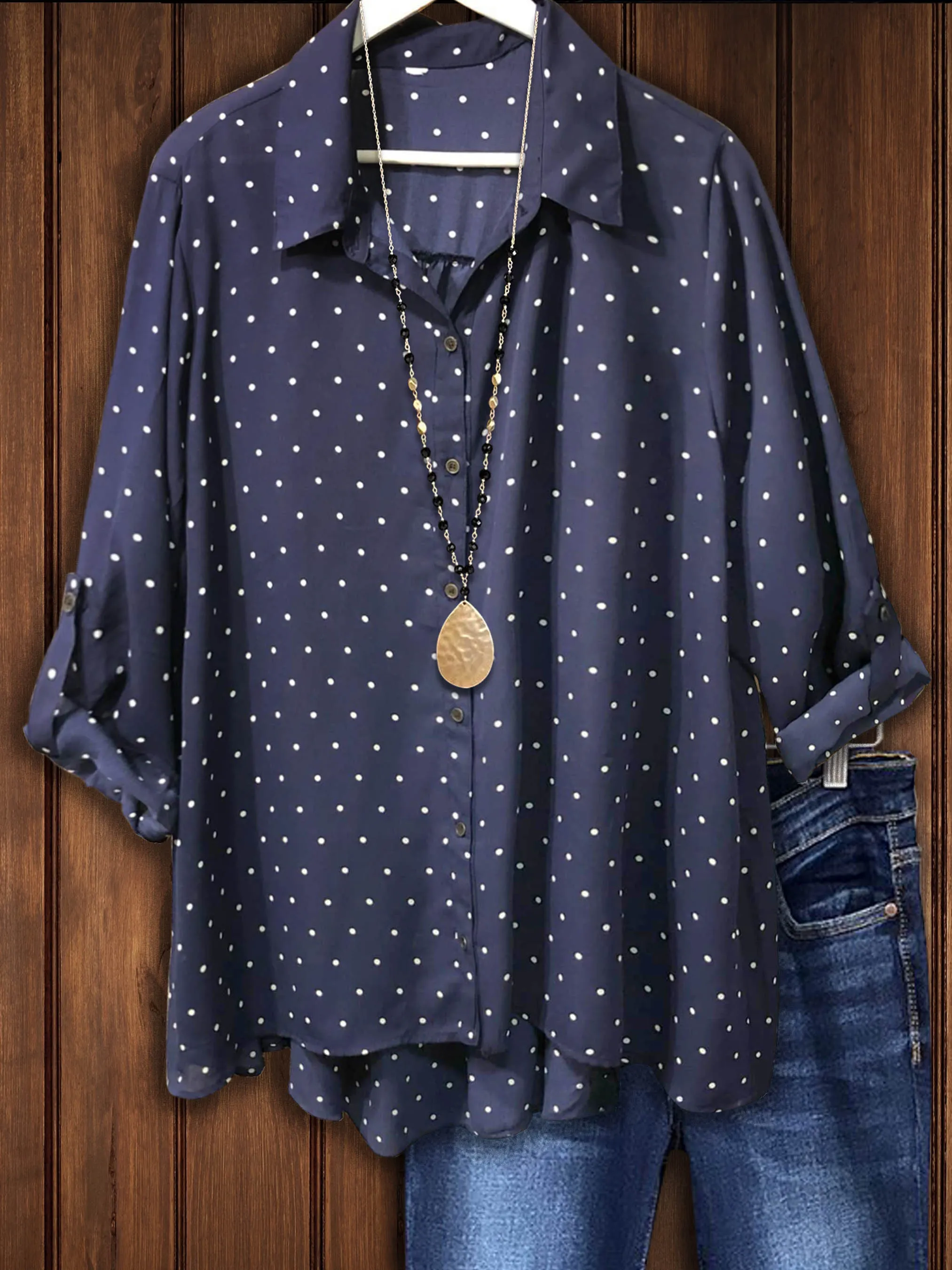Fashionable Polka Dot Loose Blouse