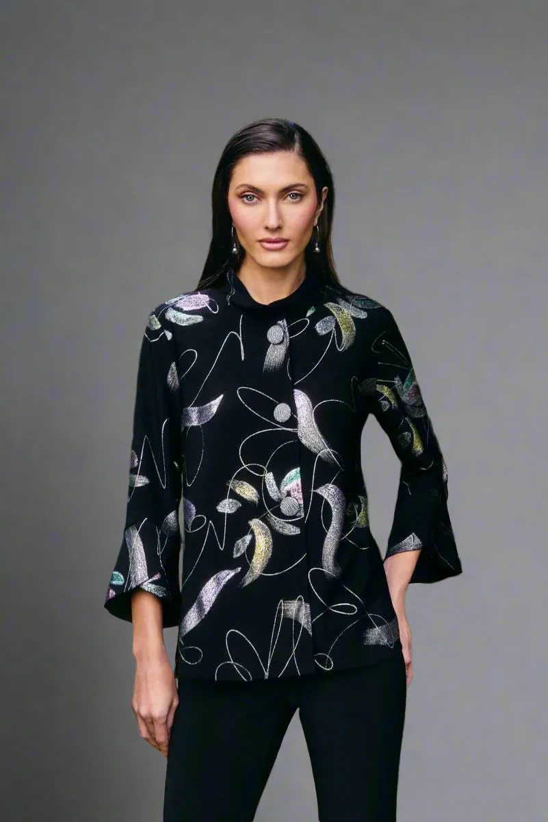 Frank Lyman - Abstract Print Jacket Style - 249149 - Black/Purple