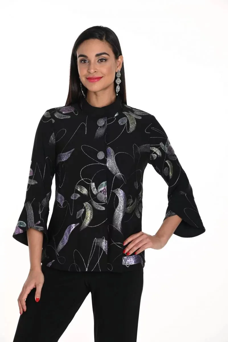 Frank Lyman - Abstract Print Jacket Style - 249149 - Black/Purple