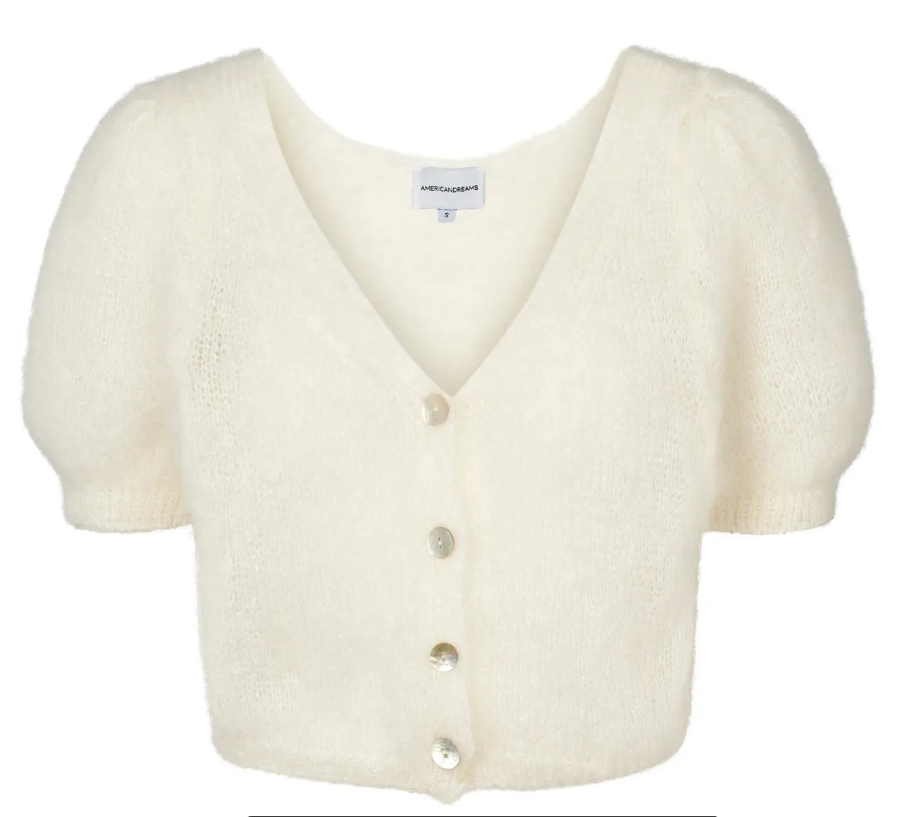 Harper Mohair Cardigan in Soft White