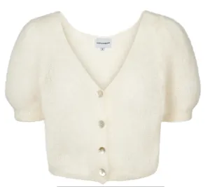 Harper Mohair Cardigan in Soft White