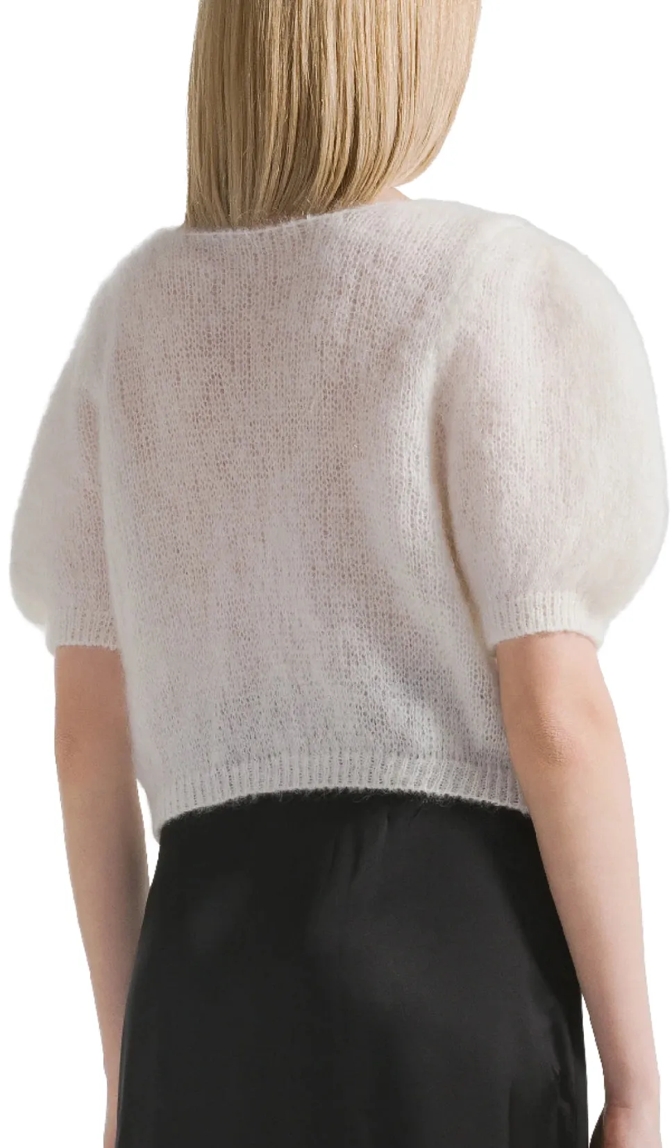 Harper Mohair Cardigan in Soft White
