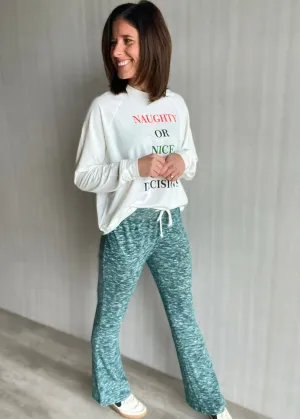 Heather Green Flare Lounge Pants