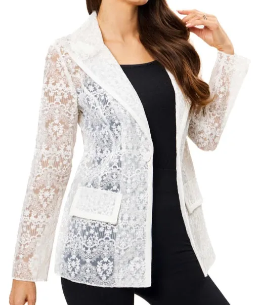 LADIES ADORE WHITE LACE BLAZER