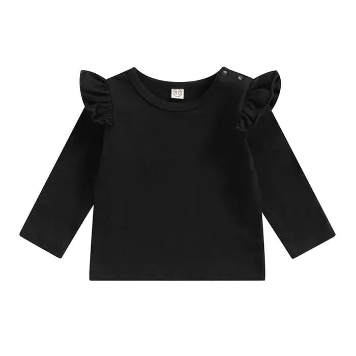 Long Sleeve Ruffled Toddler Top