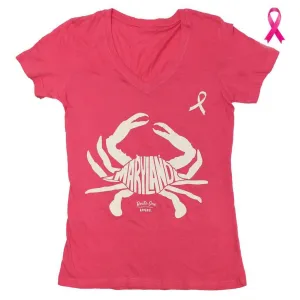 Maryland in Maryland Crab *Pink Edition* (Pink) / Ladies V-Neck Shirt