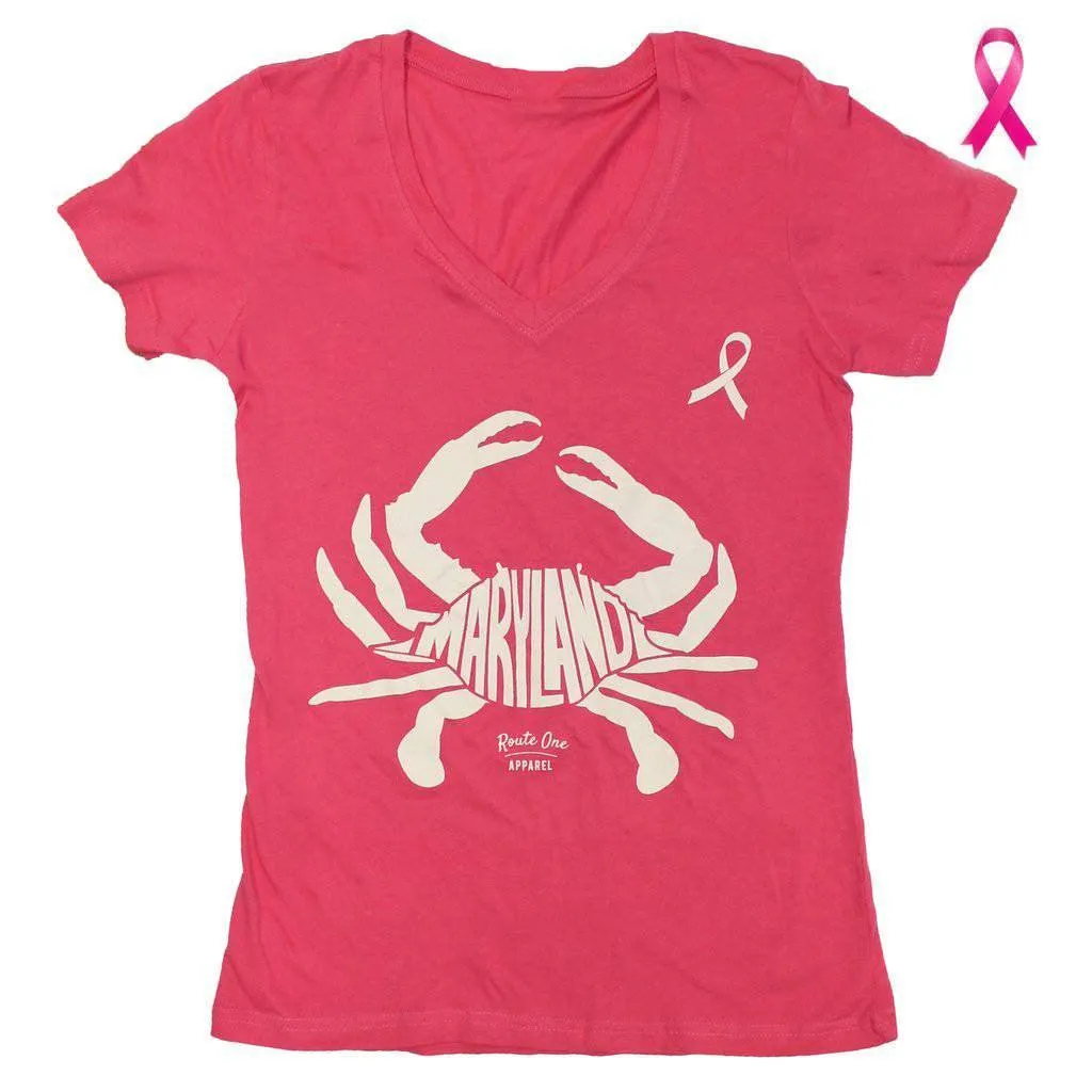 Maryland in Maryland Crab *Pink Edition* (Pink) / Ladies V-Neck Shirt