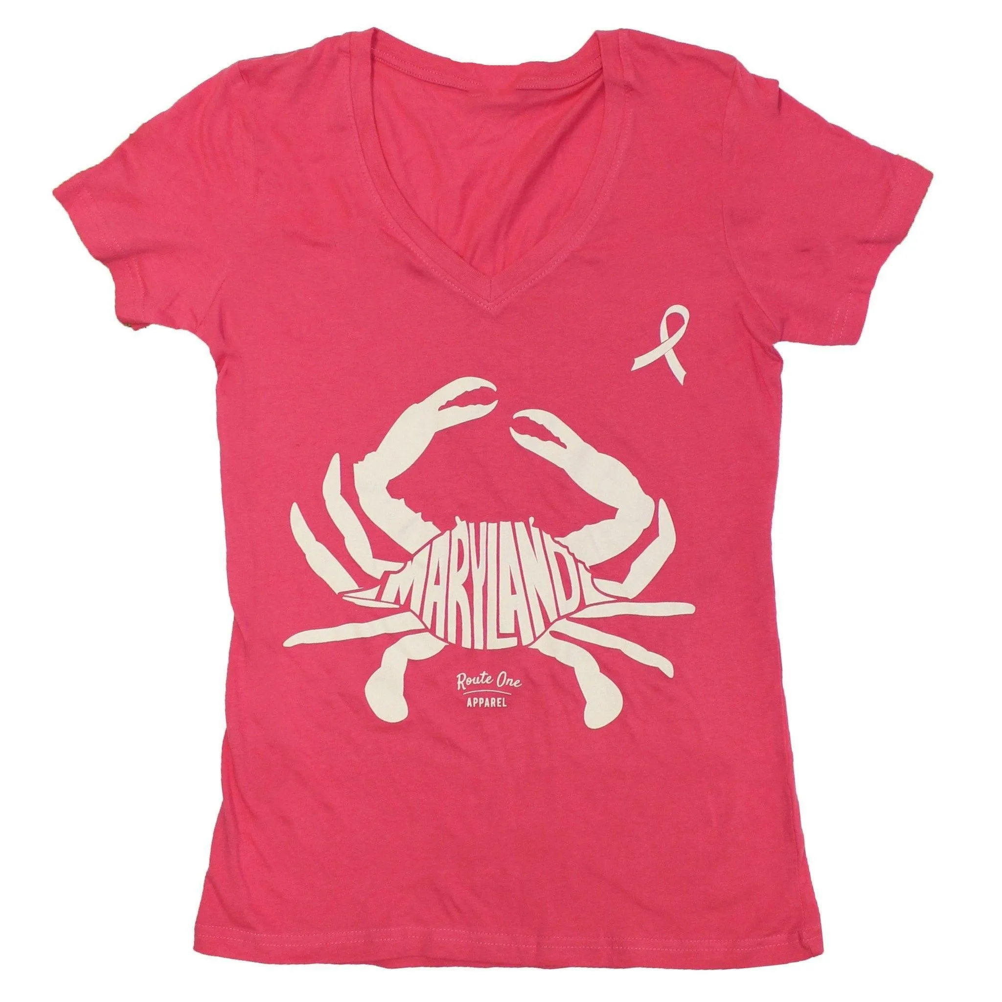 Maryland in Maryland Crab *Pink Edition* (Pink) / Ladies V-Neck Shirt