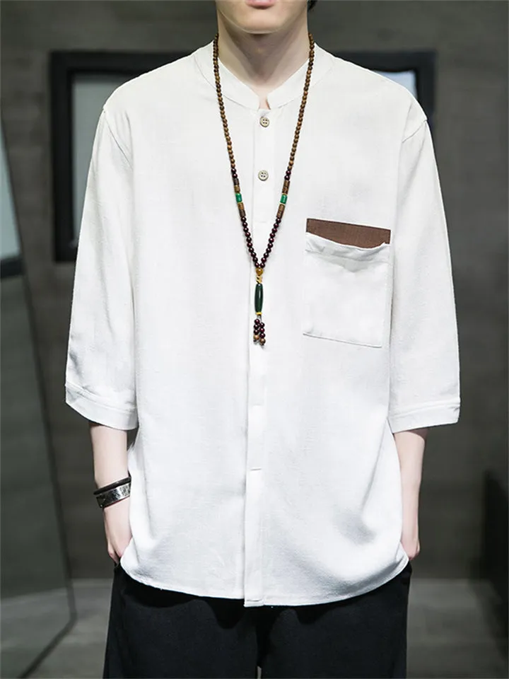 Men's Casual Fashionable Linen Cotton T-shirt