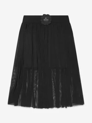 Mini Rodini Girls Bat Flower Tulle Skirt in Black