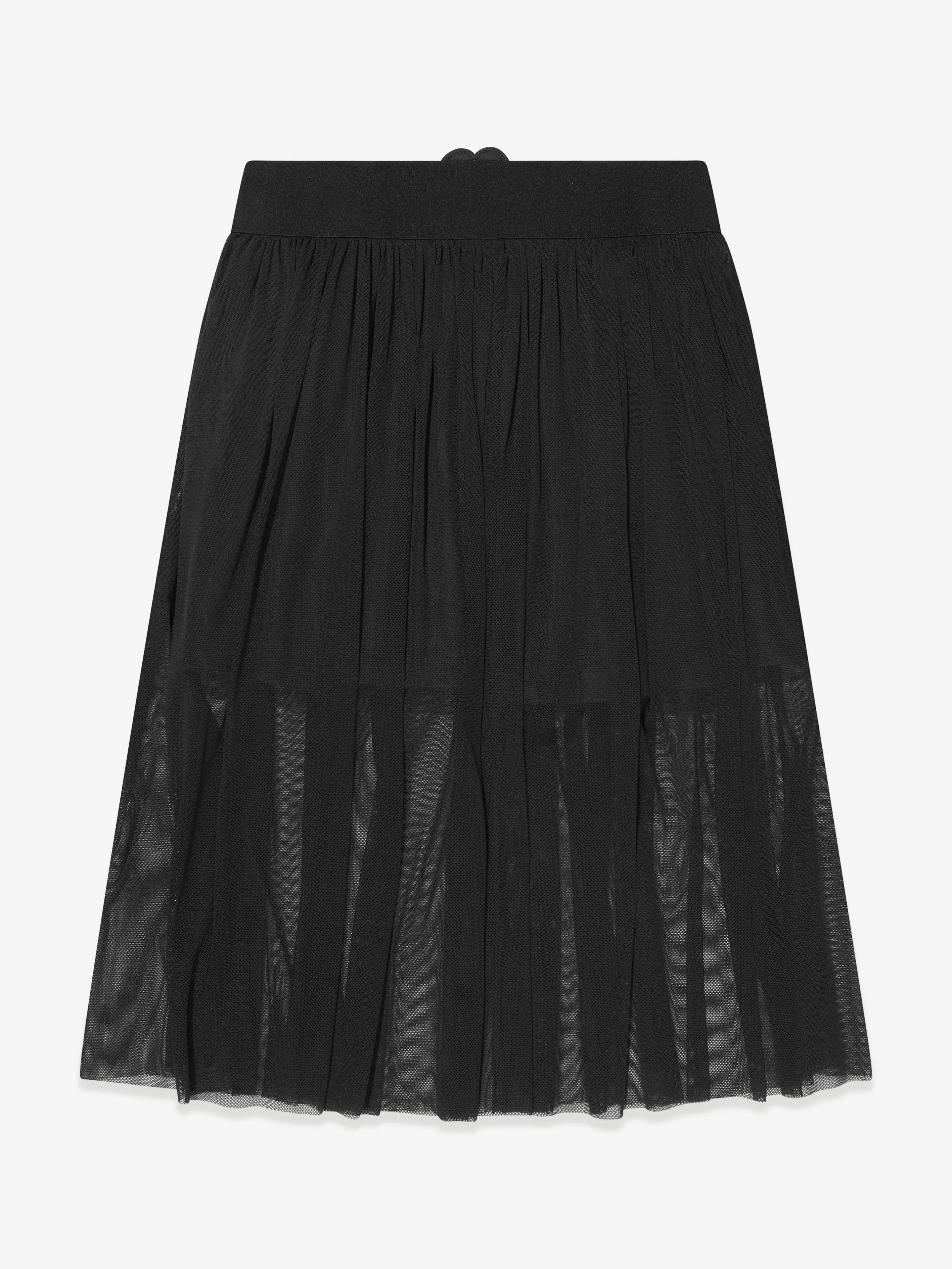 Mini Rodini Girls Bat Flower Tulle Skirt in Black