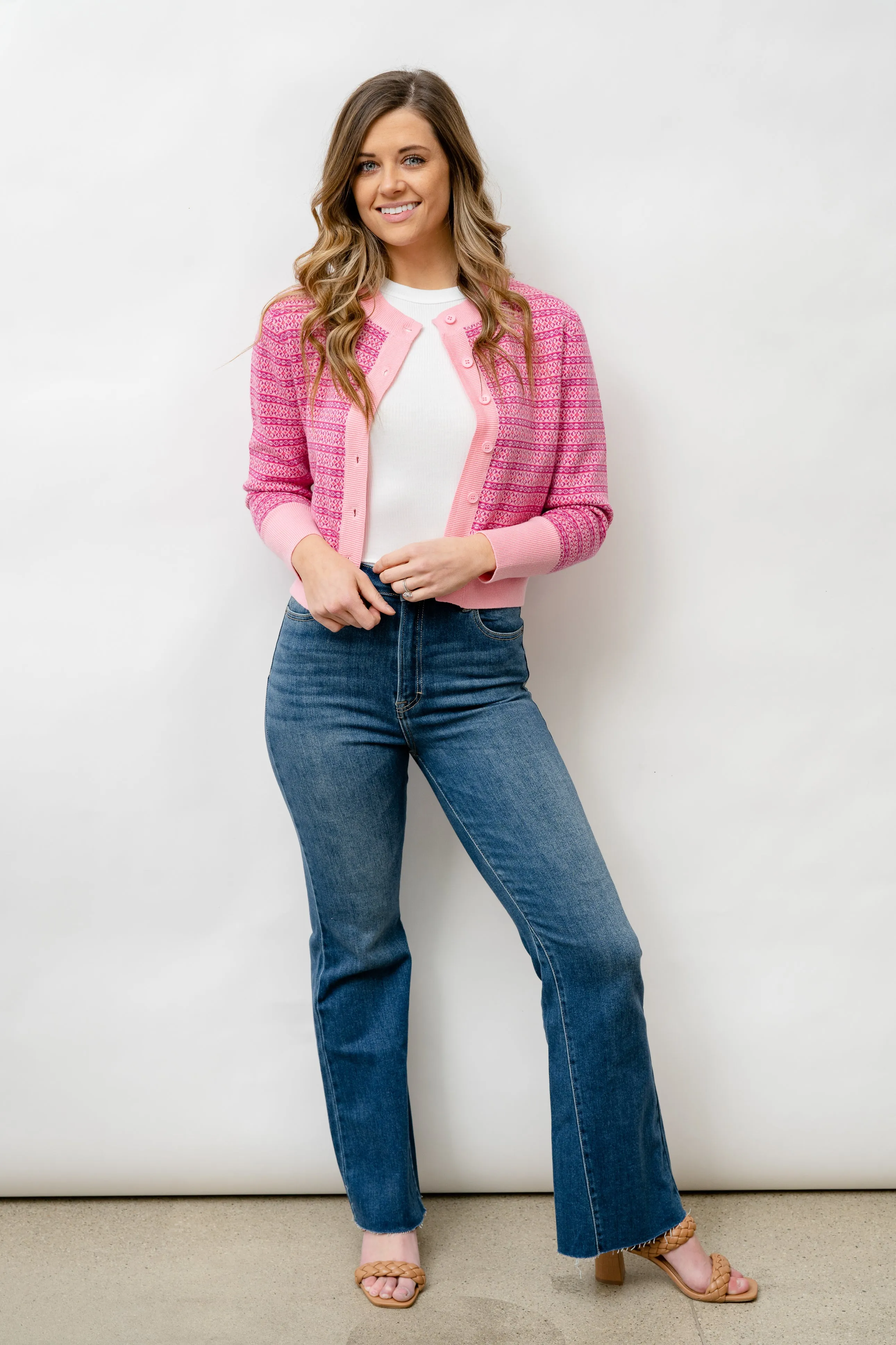 NICOLA KNIT CARDIGAN - PINK