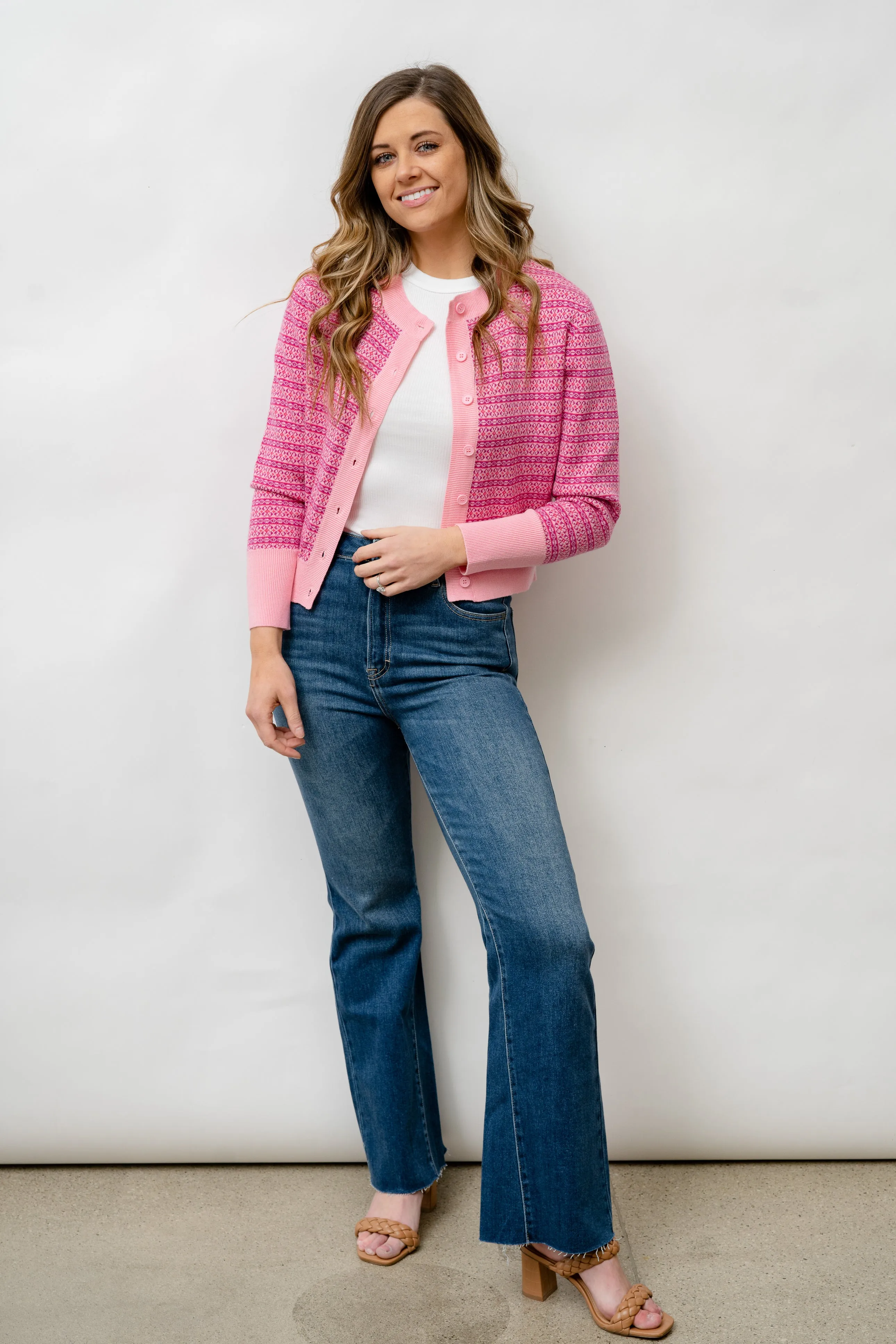 NICOLA KNIT CARDIGAN - PINK