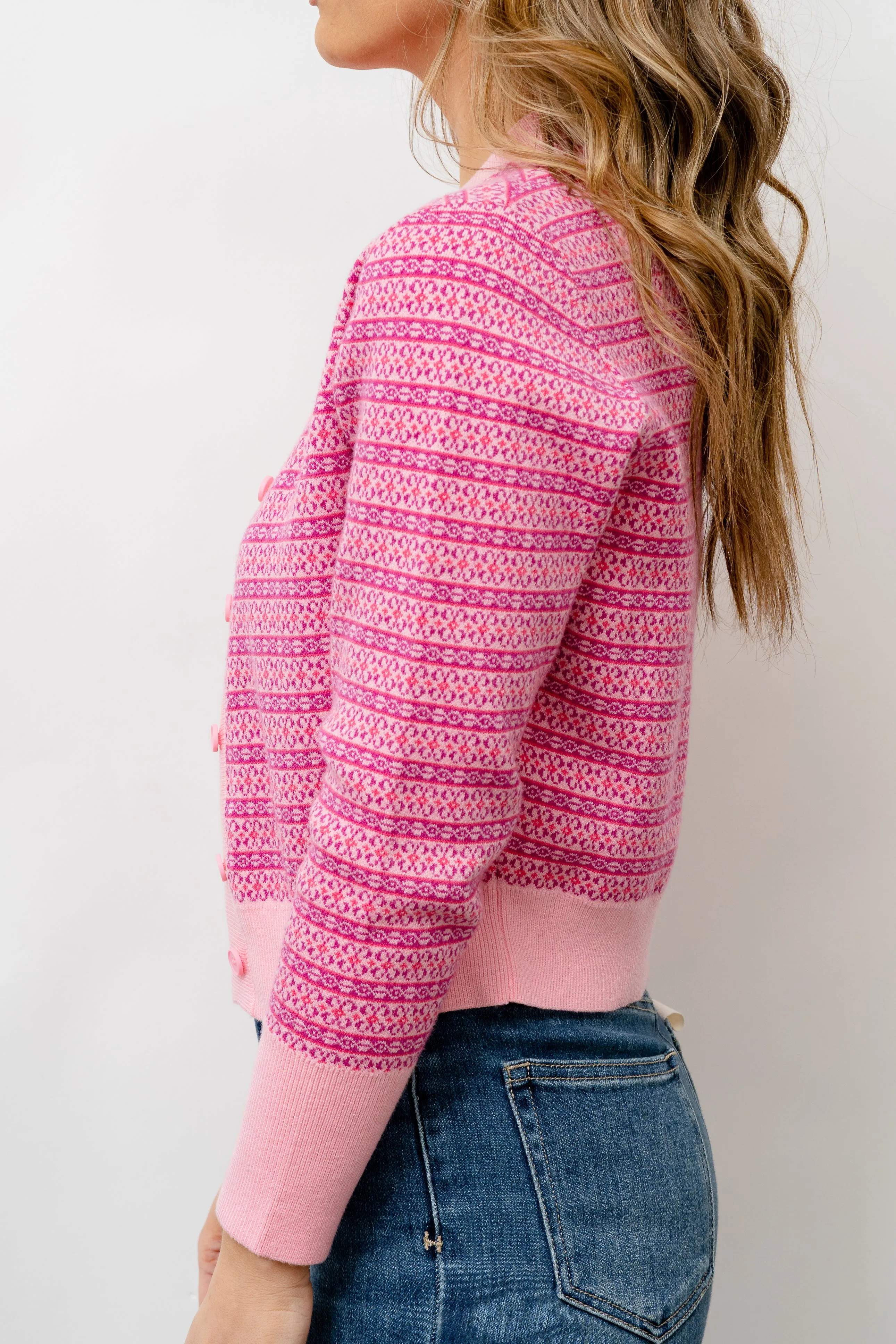 NICOLA KNIT CARDIGAN - PINK