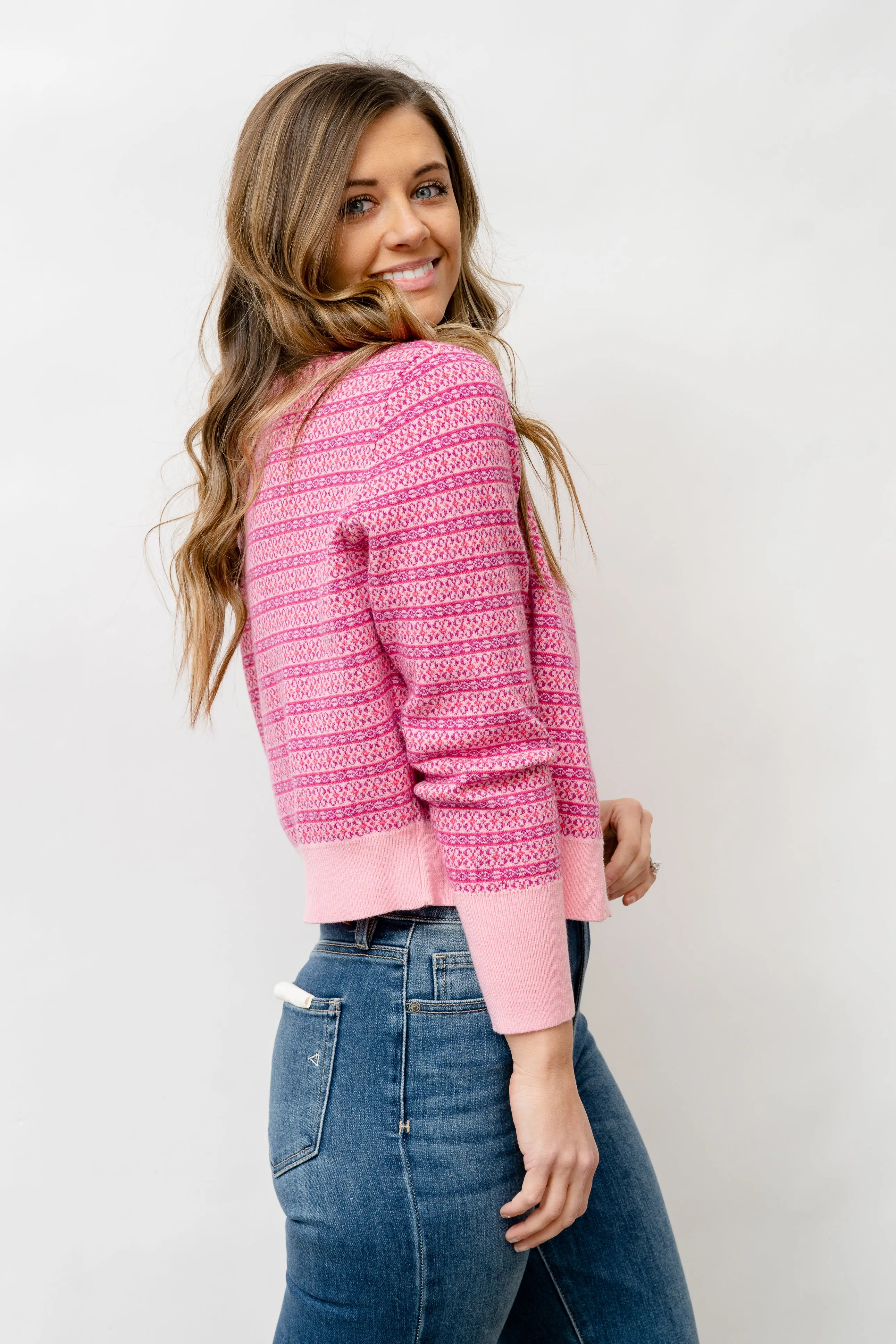 NICOLA KNIT CARDIGAN - PINK