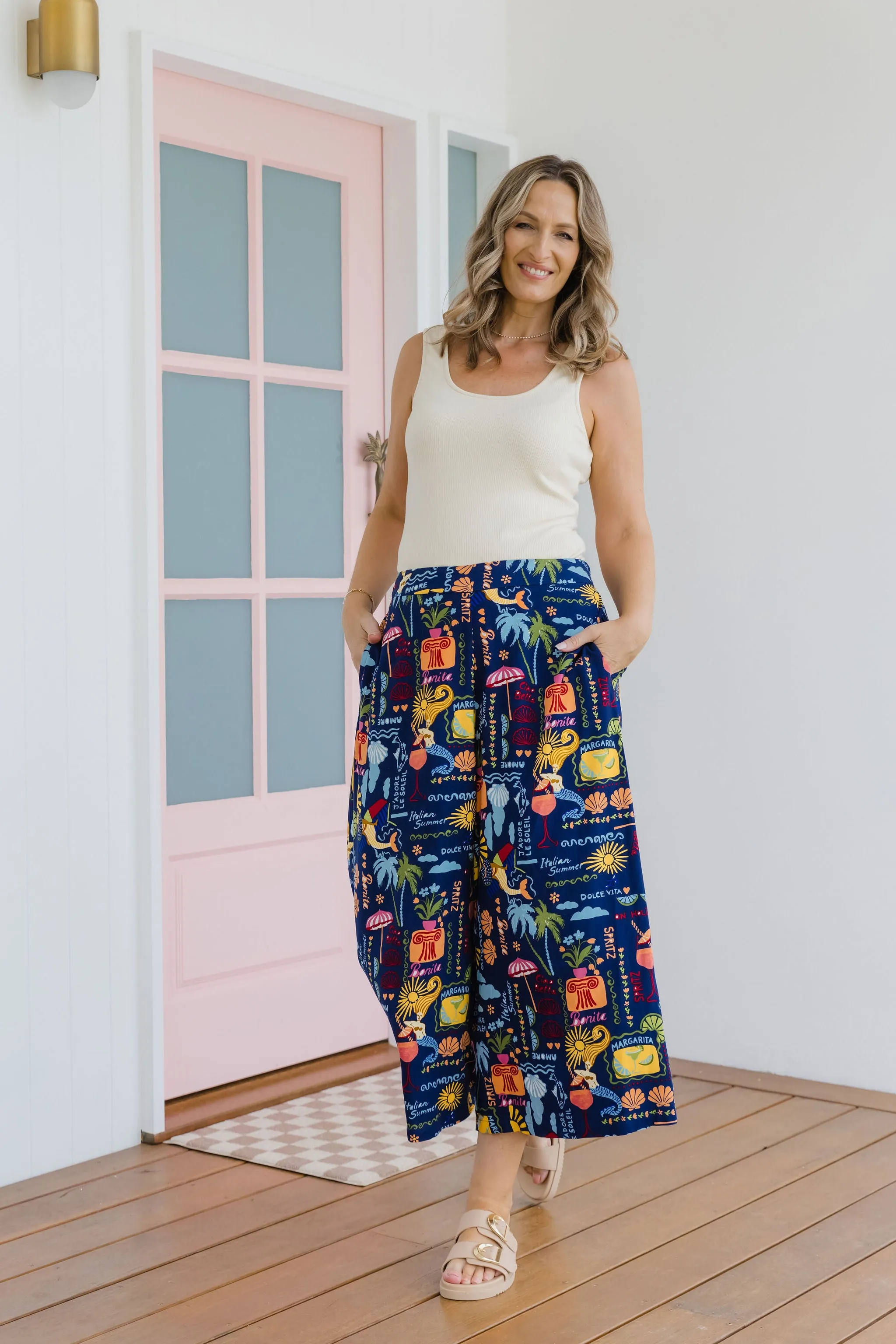 Noah Cropped Pant in Euro Summer