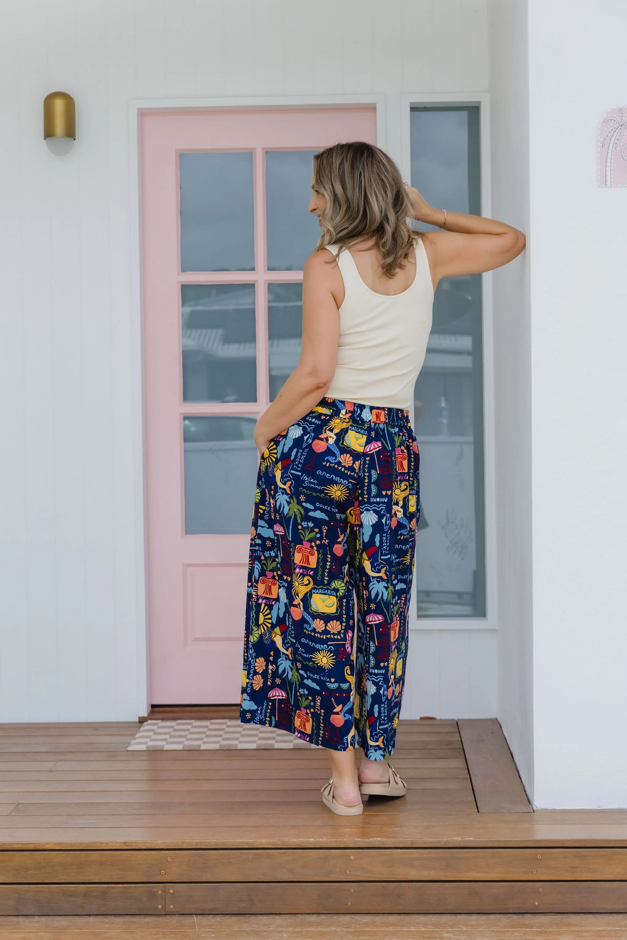 Noah Cropped Pant in Euro Summer