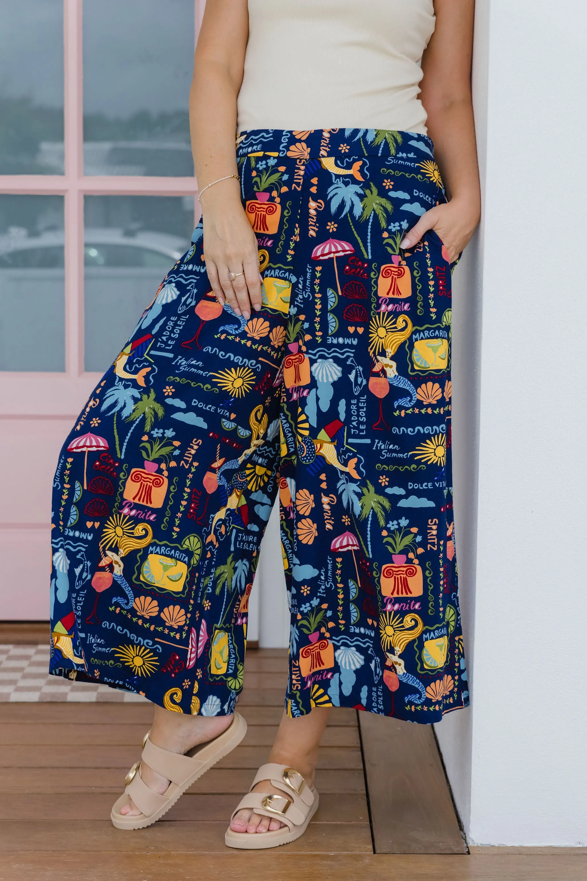 Noah Cropped Pant in Euro Summer