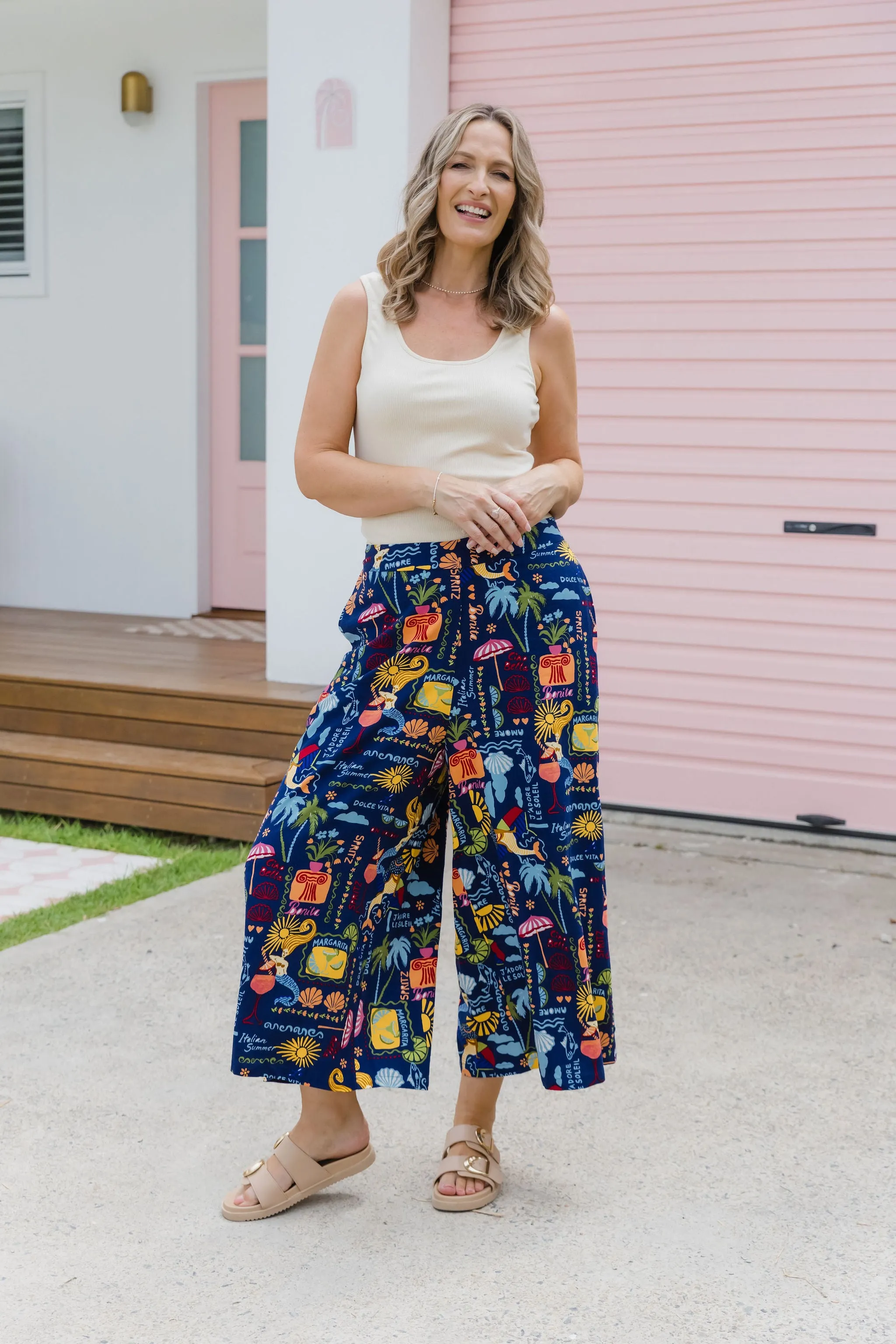 Noah Cropped Pant in Euro Summer