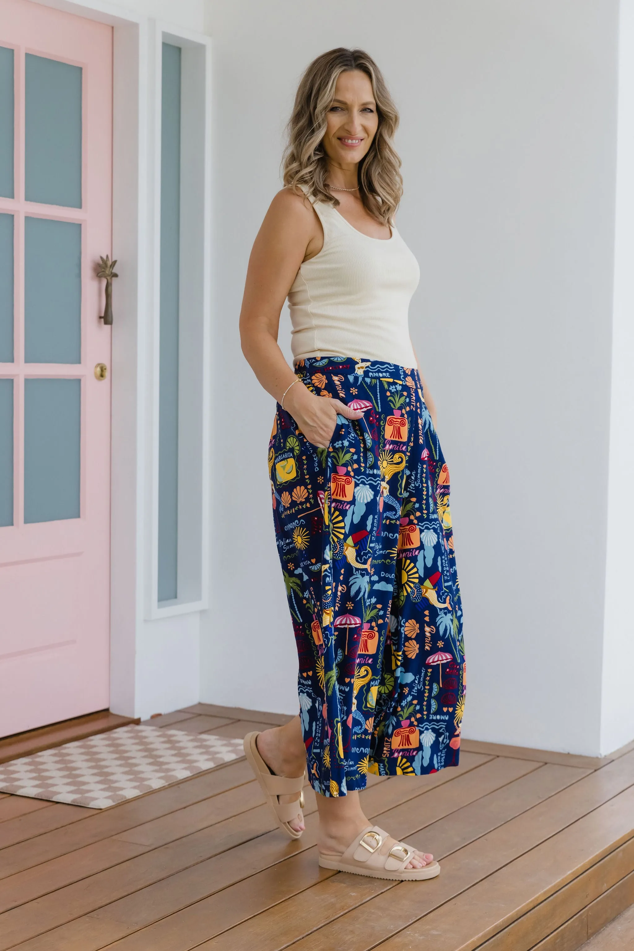 Noah Cropped Pant in Euro Summer