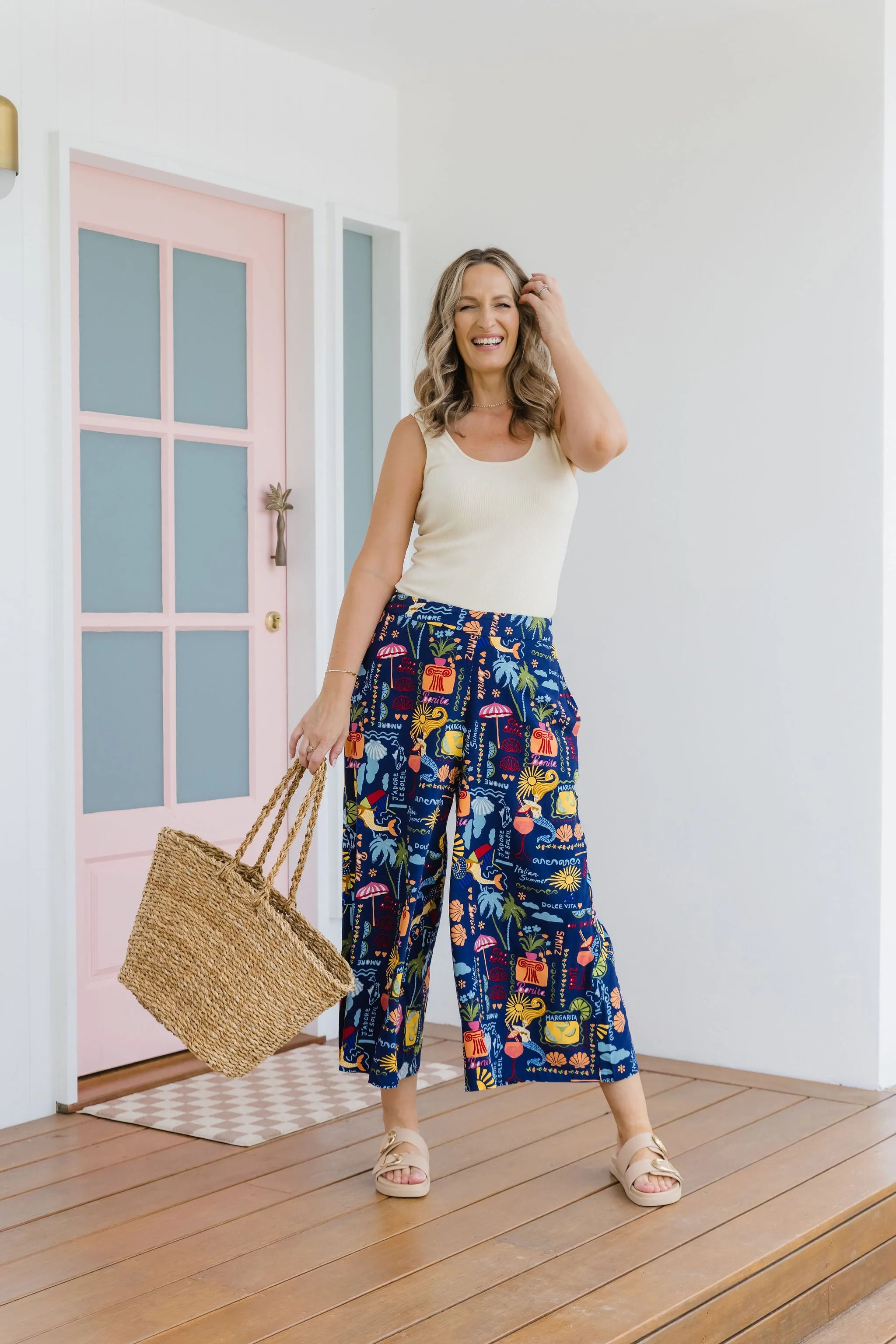 Noah Cropped Pant in Euro Summer