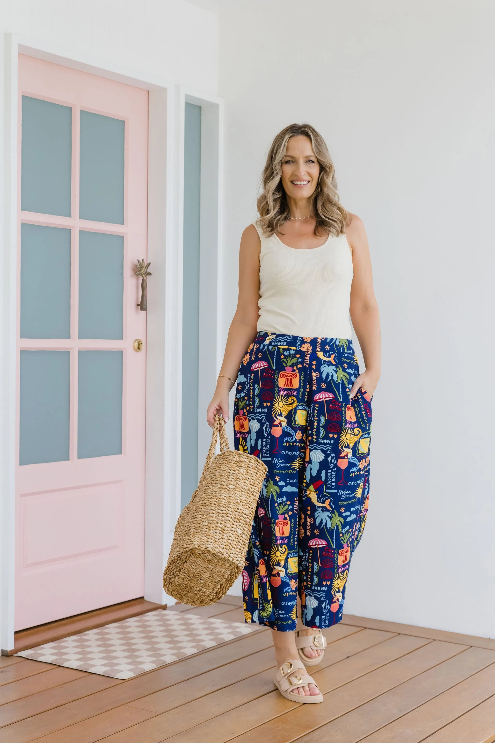 Noah Cropped Pant in Euro Summer
