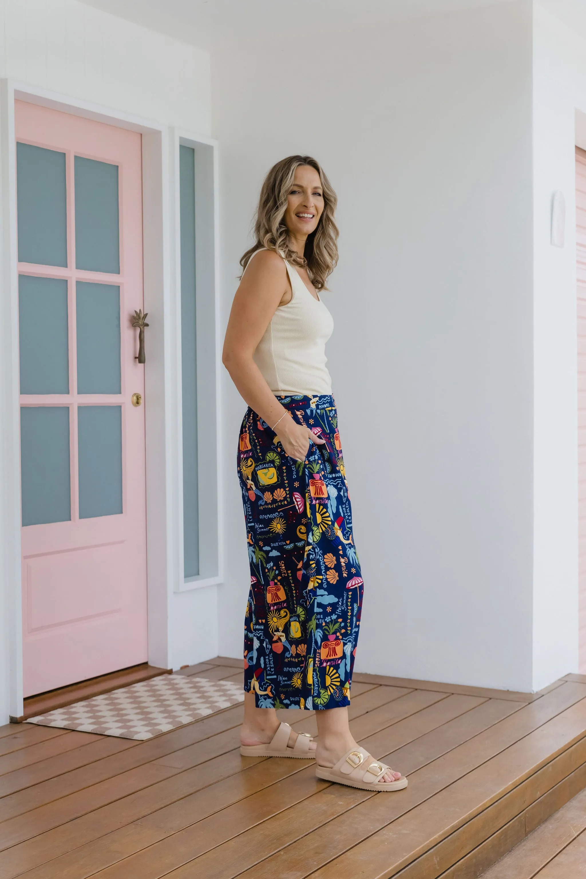 Noah Cropped Pant in Euro Summer