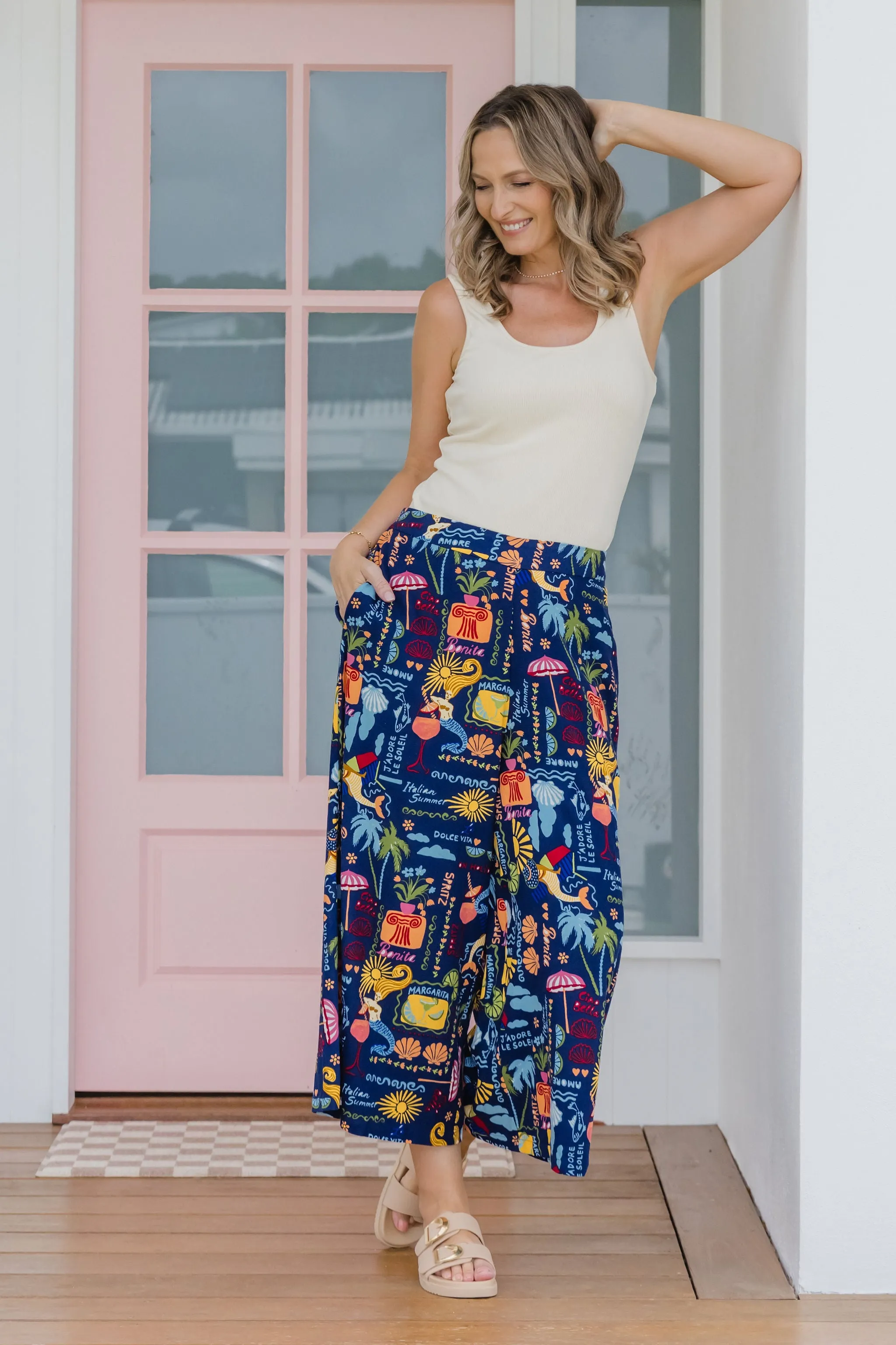 Noah Cropped Pant in Euro Summer