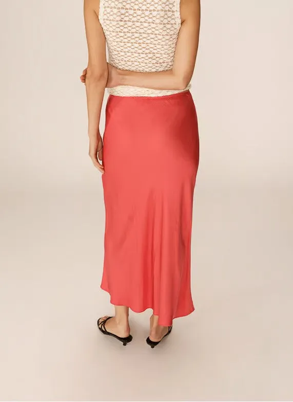 Philae Satin Skirt- Rose