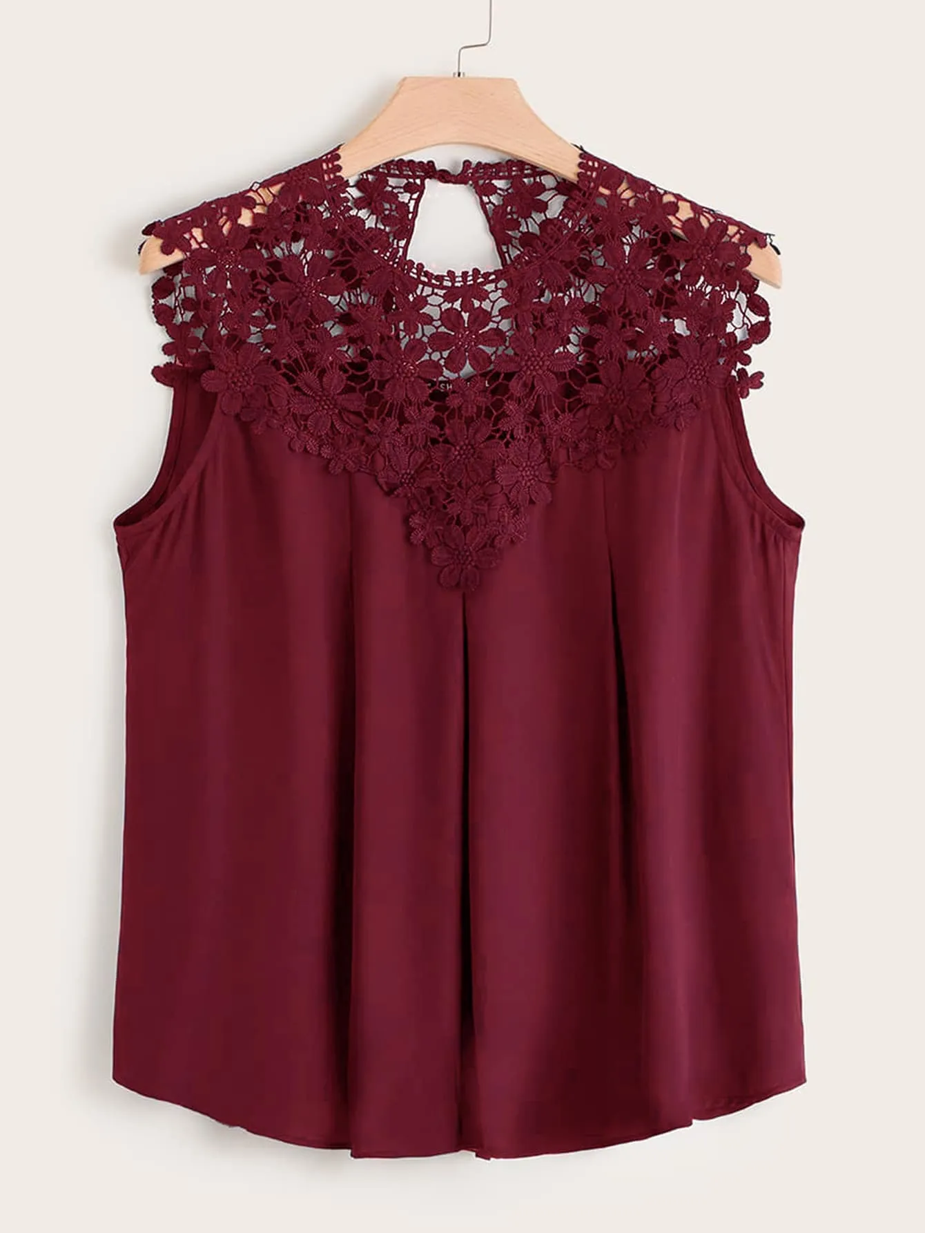 Plain Sheer Sleeveless Round Neck Long Plus Size Blouse