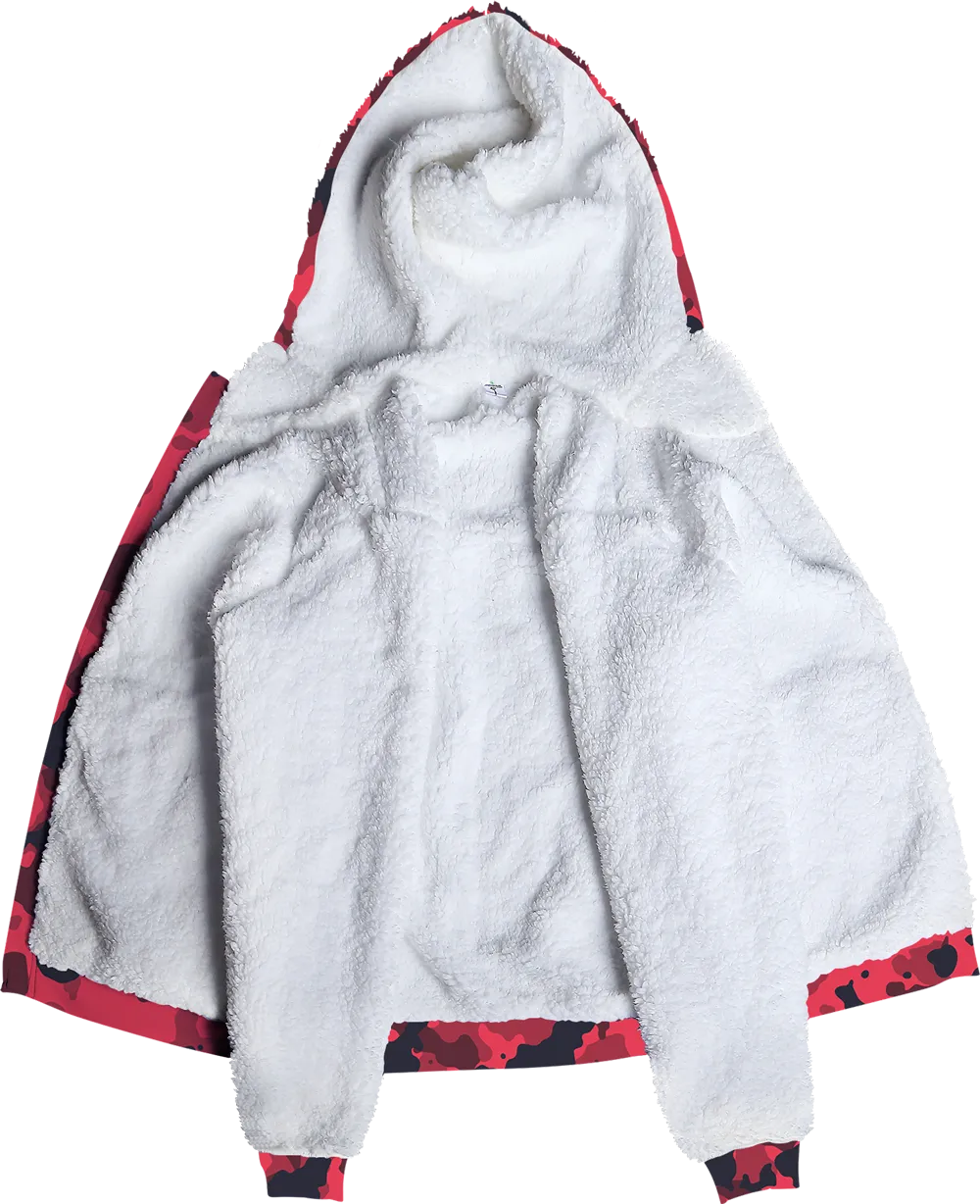 Printed Camo Red Fleece Hoodie