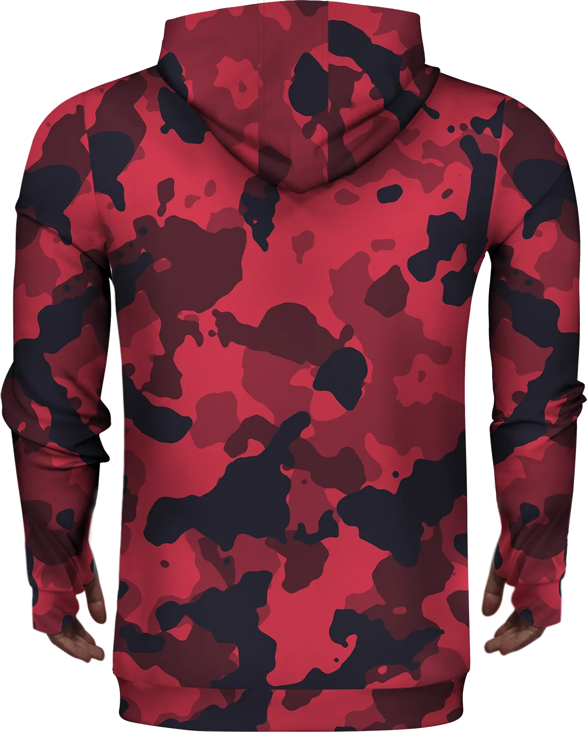Printed Camo Red Fleece Hoodie