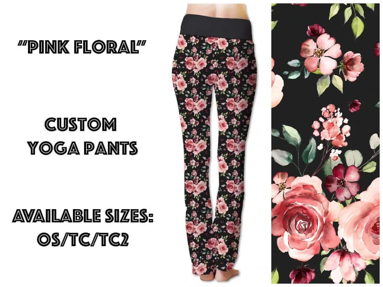 REGULAR YOGA PANTS pink floral