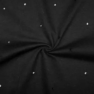 Roan Black Cotton Sweater Jersey Holes SHOWROOM SAMPLE 34CM X 60CM